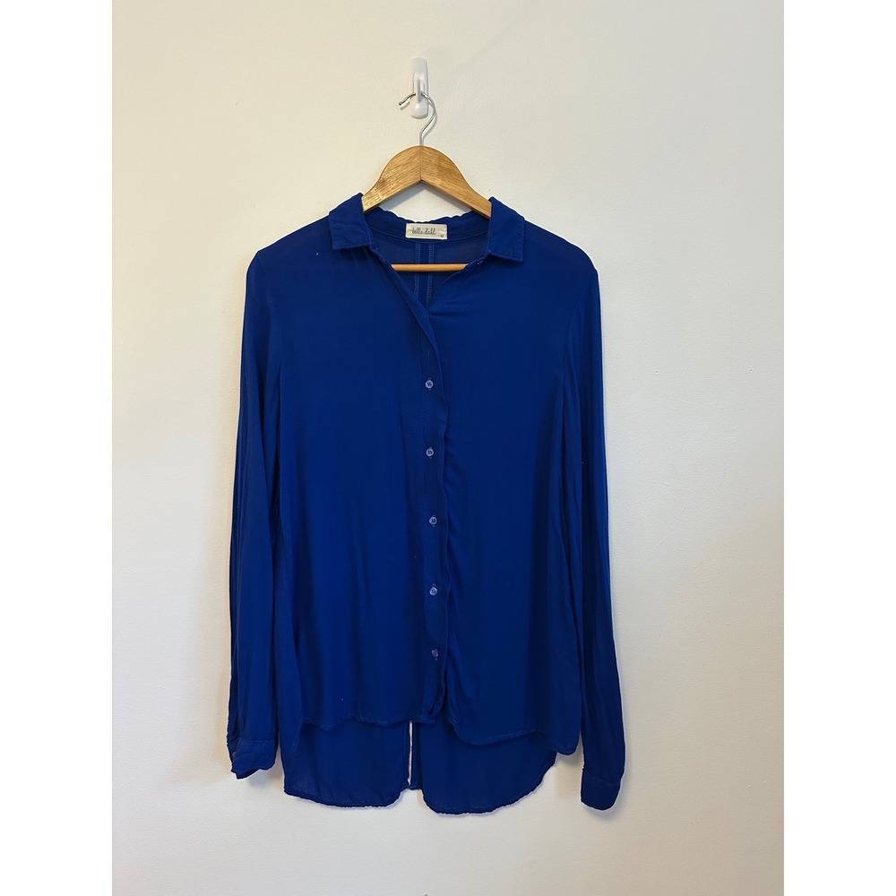 Bella Dahl Royal Blue Split Back Button Down Shirt | Size Medium